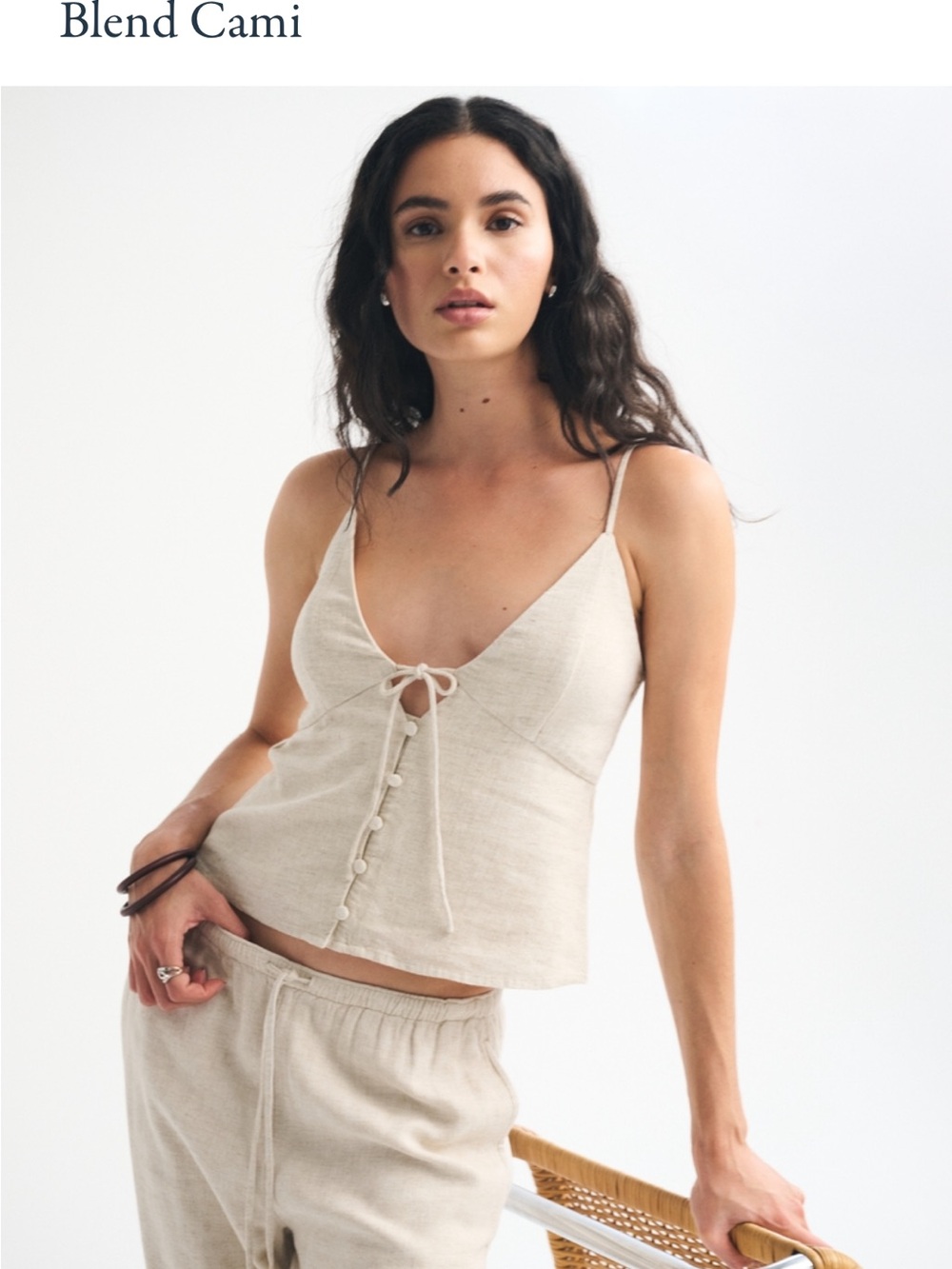 The A&F Bella Bra-Free Linen blend Abercrombie & Fitch Oatmeal NWT sz M